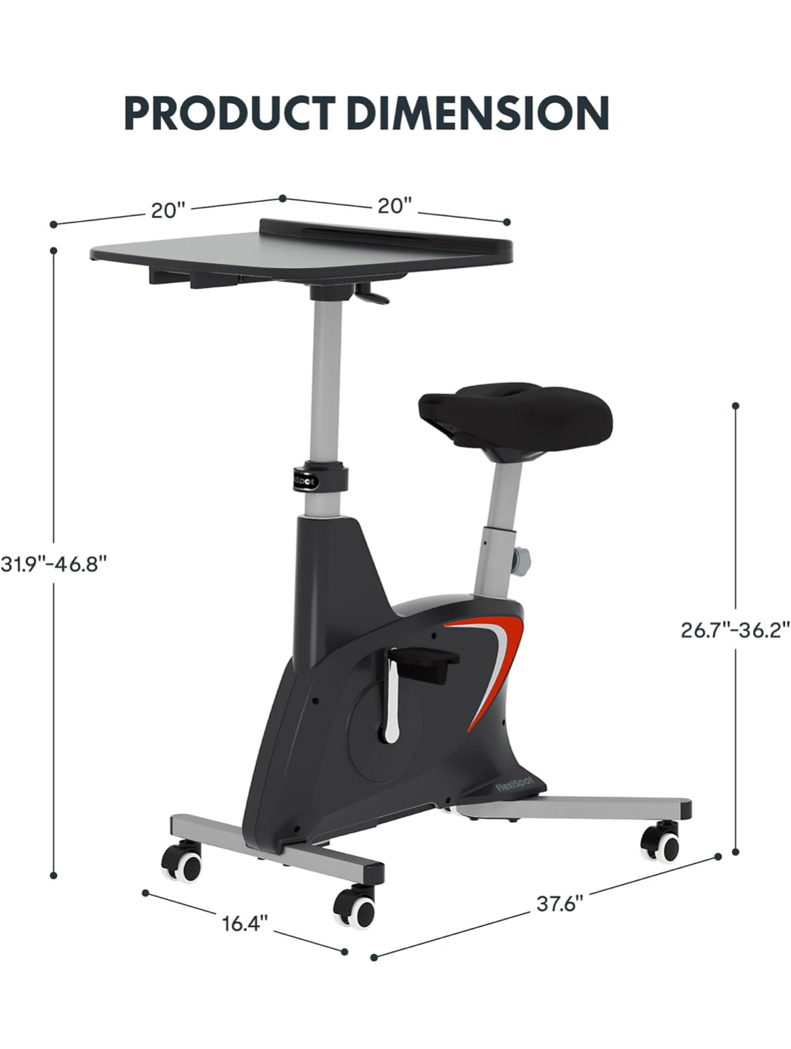 Exercise Bike, All-in-one Under Desk Bike with Pedal Exerciser