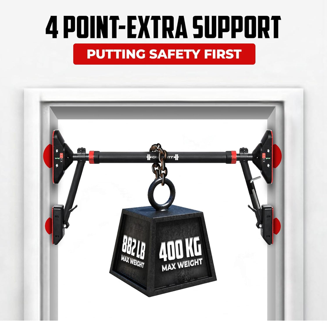 Pull Up Bar for Doorway with Resistance Bands & Wrist Wraps, Adjustable Chin Up Bar for Upper Body Workouts